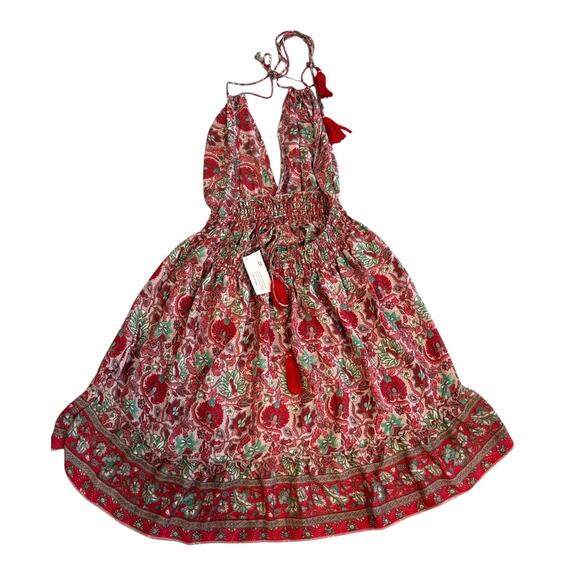 ZURY SILK BLEND HALTER OPEN BACK DRESS NWT ONE SIZE - Picture 4 of 8